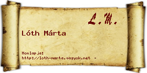 Lóth Márta névjegykártya